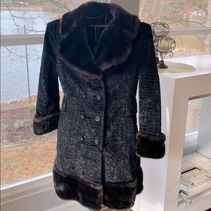 Vintage Faux Lamb & Fur 3/4 Length Coat